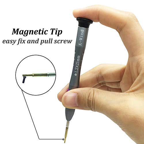 1.2mm/P5/TS4/PL4 Precision Pentalobe Screwdriver, S2 High Alloy Steel Head, Magnetic Tip, Rotating Cap, 5 point Star Screwdriver Repair Tool for Apple MacBook Air MacBook Pro Retina