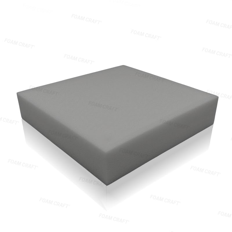 High Density Upholstery Foam for Chair Pads, Seat Cushions & Furniture Reupholstery | High density foam for sofa bed padding, Cushion filler for Outdoor Cushions & Sofa Pads (Grey, 63 x 63 x 7.5 cm)