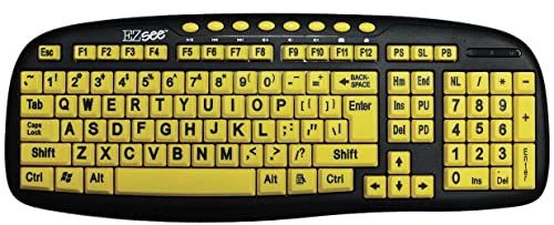 ACP Ezsee Low Vision Keyboard Large Print Yellow Keys by Ergoguys