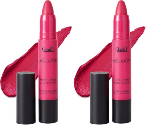 Image of Glam 21 Lip Sutra Non-Transfer Crayon Lipstick |Lightweight & Longlasting| Creamy and comfortable on lips -2.8 gm | Silky Magenta- 05 (Pack of 2)