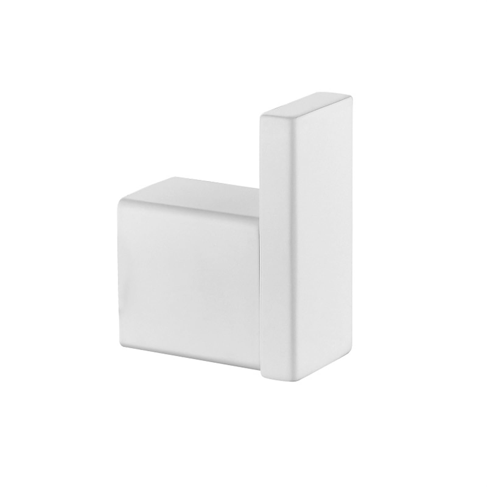 Stały uchwyt na papier toaletowy, Bathroom Set Stainless Steel Towel Bar Toilet Paper Holder Ring 2 Robe Hooks White(White 2 Pcs Hook)