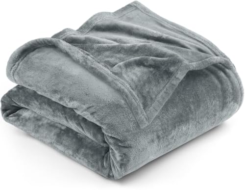 Image of Utopia Bedding Soft Fleece Bed Blanket Throw Size Ash Grey (50x60 Inch)