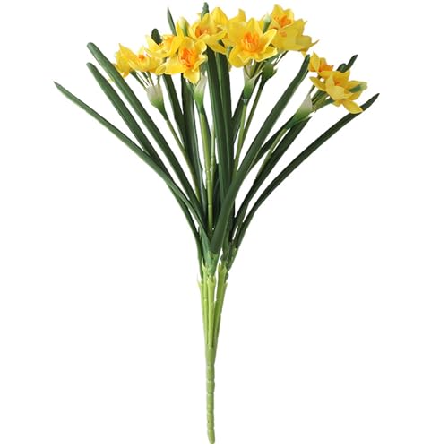 60cm Artificial Daffodils Bunch Bright Yellow Spring Flowers