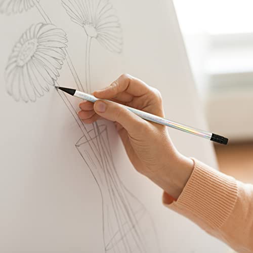 Tinlade TINLADE-PENCILS-42 36 Pack Black Wood Cased 2 Hb Pencils Soft Cool Pencils Holographic Pencil With Eraser Holographic Barrel For Home Office School Classroom Supplies, 7.36 Inch thumb #3