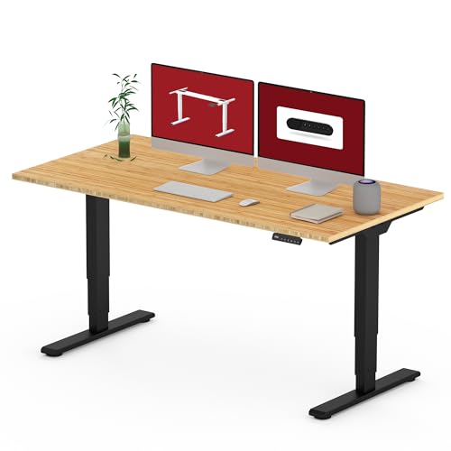 SANODESK 55 Inch 3 Stage Bamboo Standing Desk