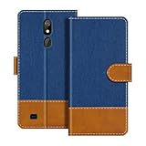 UOGNADGD Leder-Flip-Portemonnee-Hülle Kompatibel mit Bea-fon M7 Lite Premium Handyhülle mit Kartenhaltern, RFID-Blockierung, Magnetverschluss und Kickstand (Blau)