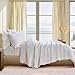 EVERGRACEHOME Cotton Coverlet Set Full Queen Size 3 Pieces, Lightweight Soft Ribbed Matelassé Bedspread Quilt Set, Cozy Oversized Quilted Bedding Set with 2 Pillow Shams for All Seasons, Ivory White