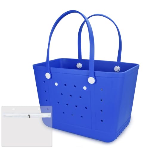 Image of Beach Bag X Large Rubber Tote Bag, Waterproof Washable Open for Women Croc Bag Hand Bag for Beach Pool Yoga
