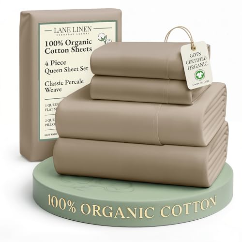 LANE LINEN 100% Organic Cotton Sheets Set Pure...