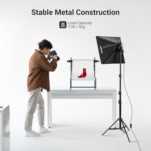 NEEWER Basics 6ft/180cm Photography Tripod Light Stand, 4 Section Foldable Metal Stand with 1/4" Screw & 5/8" Stud for Camera, Ring Light, Accessories, Max Load: 11lb/5kg, ST180B by NEEWER - Used condition - Image 3