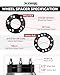 YIZBAP 2PCS 6x5.5 to 5x5 Wheel Adapters for Grand Cherokee Wheels on Silverado 1500 Vehicle, 2 inch 6x139.7mm to 5x127mm Wheel adapters 108mm Hub bore with M14x1.5 Studs