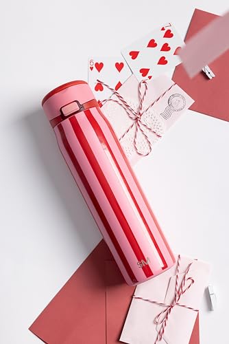 Image of Simple Modern Water Bottle with Straw & Handle | 30oz | Striped