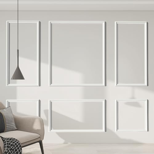 PALMPOP Peel and Stick Wall Molding Kit of 6 Frames,Premade