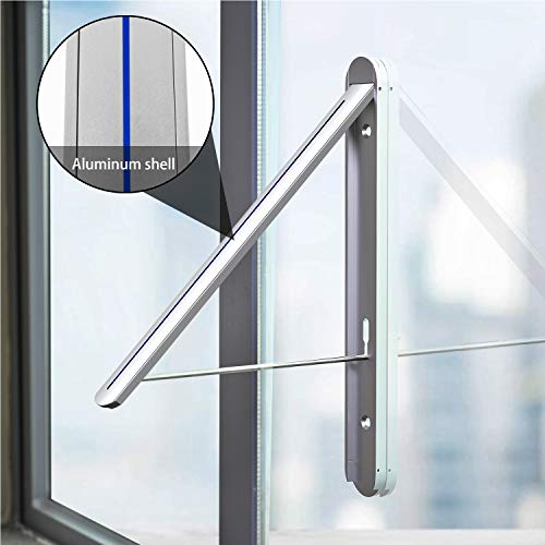 Stealth Hangers ,Retractable Clothes Rack - Wall Mounted Folding Clothes Hanger Drying Rack for Laundry Room Closet Storage Organization, Aluminum, Wall Decoration Hangers - Thumbnail 6