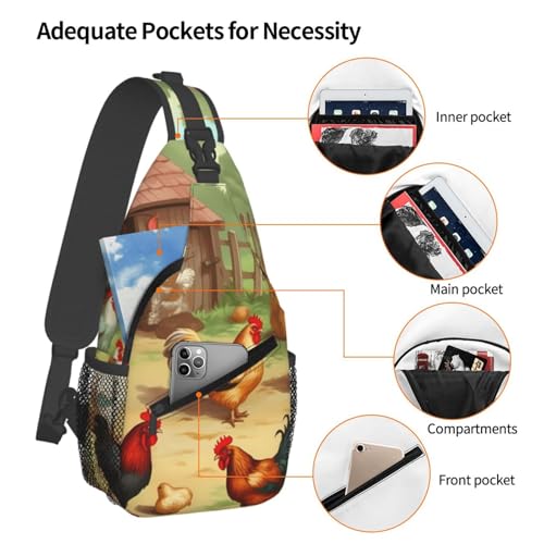 Mochila tipo sling negra para senderismo y viaje miniatura 3