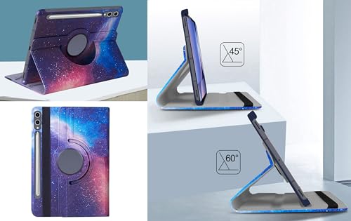 Image of TGK Rotating Flip Cover for Samsung Galaxy Tab S9 FE+ /S9 Plus /S10+ 12.4 inch Case Printed (Galaxy) Multicolor