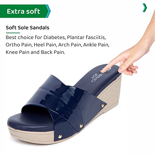 Image of ORTHO JOY Fancy doctor slippers | Soft chappal for women | Comfortable wedges sandals for women stylish