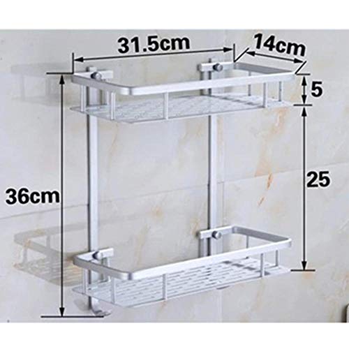 Accessoires salle de bain étagère angle double pont aluminium - 3