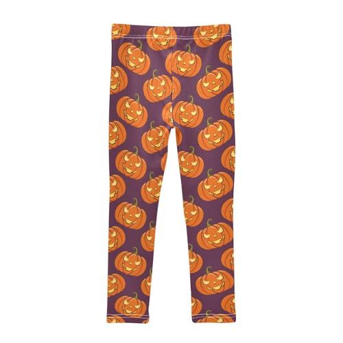 Halloween Pumpkin Girls Toddler Leggings Kids Athletic Tights Pants Ankle Length 4-10 Year2