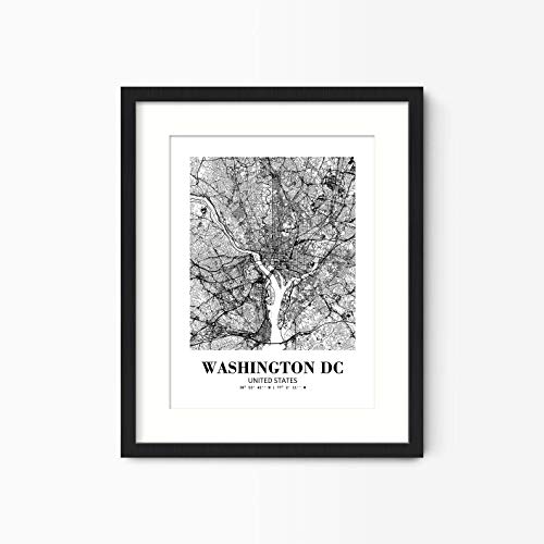 Affiche Washington DC impression abstraite haut de gamme décoration murale maison Eleville Wgn537