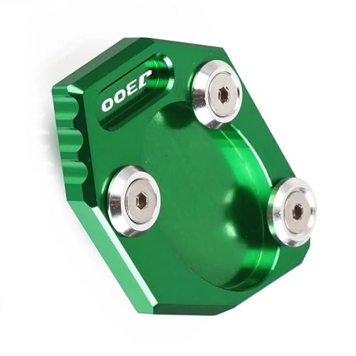 LMNMY Parkständer Motorrad-Fußseitenständerplatte, Ständervergrößerung, Stützverlängerung Für Kawasaki J300 2011-2017 2018 2019 2020 2021 2022 2023(Green)