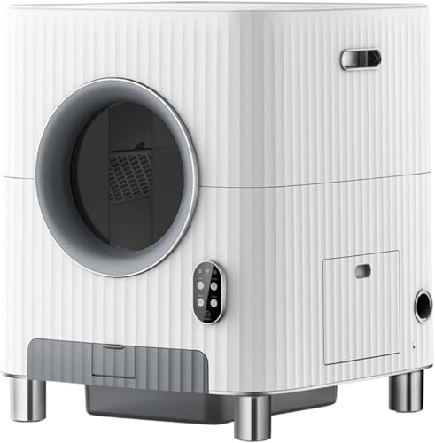 GERRBG猫のトイレをスマートに自動掃除します カメラ付き全自動猫砂お掃除アプリ遠隔操作チで猫砂と交換ニオイを自動除去する猫砂お掃除アプリです (白です) (ホワイト,ワンサイズ)