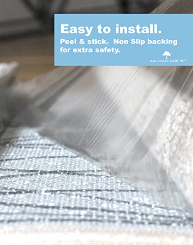 Oak Valley Designs™ Rounded Bullnose Carpet Stair Treads - Anti Slip Indoor Stair Mats for Wooden Stairs, Style: Brindle, Angelica, 27” W X 9.75" D (Set of 14)