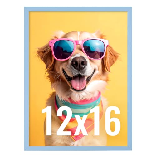 Image of LaVie Home 12x16 Picture Frame for Wall Display, 12x16 Blue Picture Frame with HD Plexiglas, 12 x 16 Poster Frame 1 Pack, Display Frame for Vertical or Horizontal, Classic Collection