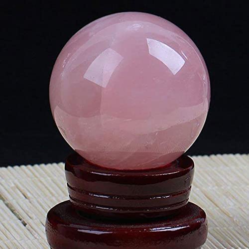 Esfera de cuarzo rosa natural que alivia el estres en el hogar con poder protector rara 8