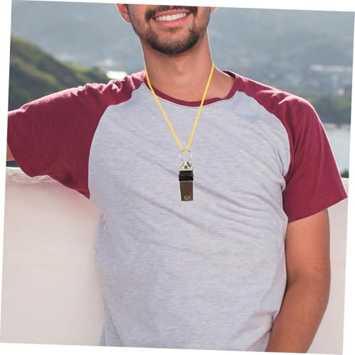 24 silbatos de acero inoxidable con cordón para entrenamiento miniatura 5