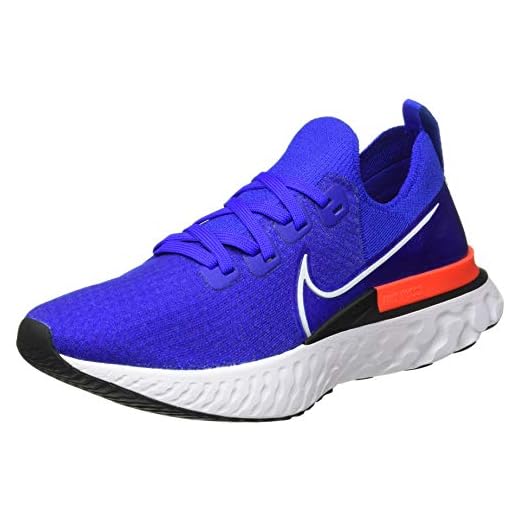 NIKE React Infinity Run Flyknit sko för män, Racer blå vit brt Crimson svart - 42.5 EU