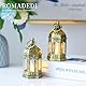 Romadedi Laterne Gold Hochzeit Tischdeko - 10er Set Mini Laterne zum Aufhängen, mit LED Kerzen für Party Deko, Weihnachten, Ramadan, Garten, Balkon, Outdoor, Orientalische