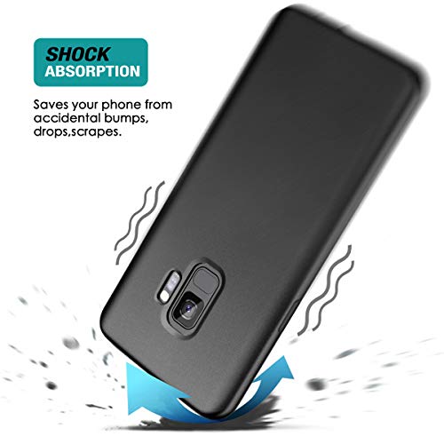 Suritch Case For Samsung Galaxy S9,【Built In Screen Protector】【Support Wireless Charging】 Rugged Back Cover Hybrid Bumper 360 Protective Case Matte Shockproof For S9 Case 5.8"(Black) #TOP5
