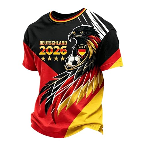 Deutschland Trikot Herren Fußball Fan Shirt WM 2026 mit Adler Flagge