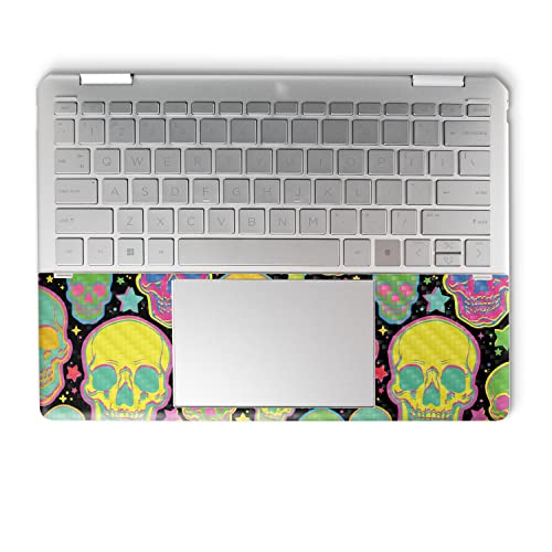 Image of MightySkins Carbon Fiber Skin Compatible with HP Spectre x360 14 inch (2022) Full Wrap Kit - Candy Skulls | Protective, Durable Textured Carbon Fiber Finish | Easy to Apply | Made in The USA