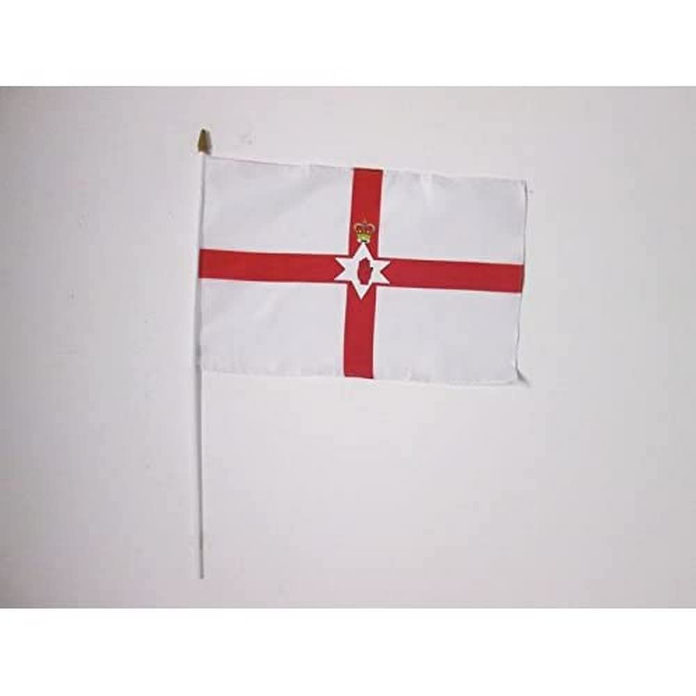 Drapeau Irlande du Nord 45x30cm avec hampe blanche de marque AZ FLAG en lot de 10