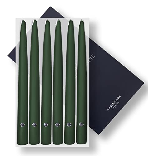 Colonial Candle Unscented Taper Candle, Handipt Collection, Evergreen, 10 in, Pack of 6 Candlesticks - Up to 8 Hours Burn by Colonial Candle - Used condition - US$7.45