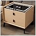 WANGJISSA Smart Bedside Table with Wireless Charging & Fingerprint Lock, 2 Storage Drawers, Modern Nightstand for Bedroom, Living Room, Office(40x40x50cm)