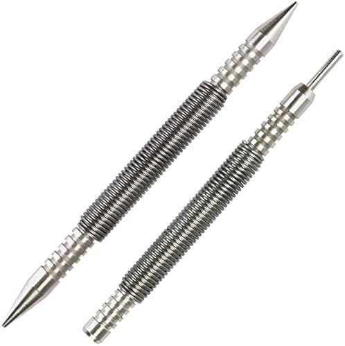 DLJZGC 2PCS Dual Head Nail Setter and Hinge Pin Punch Set, Hammerless Spring Nail Set with 1/32IN & 1/16IN Heads, Ultra high 5000 PSI Striking Force Door Hinge Pin Removal Tool