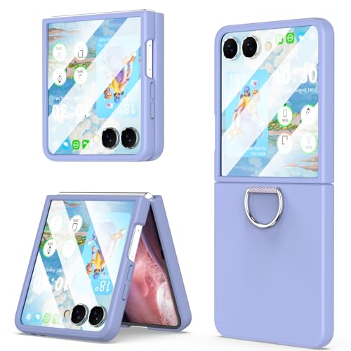DAKORIE for Samsung Galaxy Z Flip 7 Case Ring Shockproof Protective Cover Flip Z 7 Phone Case for Galaxy Z Flip 7 5G 2025 - Purple