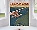 Alan Claude Sebago Lake Maine Seaplane Print (8x10 Travel Poster, Wall Decor Art)