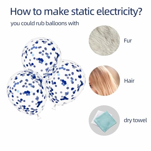 Image of AULE Party Balloons 50 Pcs 12 inch Blue Helium Shiny Latex Metallic Confetti Thicken Mix Balloons Wedding Birthday Baby Shower Graduation Carnival Party Decorations