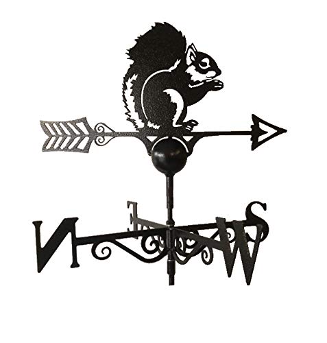 GAP GARDEN PRODUCTS - Garden Squirrel Design Weathervane. Solid Metal Construction and Coated in a Durable Black Finish