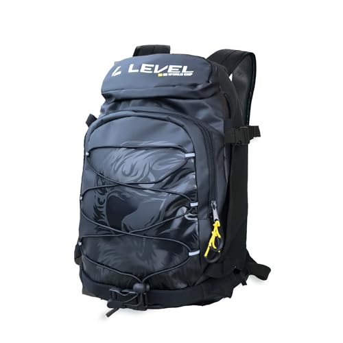 Level Freeride - Wanderrucksack Damen und Herren 25l, mit Elastischer Netz und Front Straps für Ski und Snowboard, Trekkingrucksack mit Rücken, Hiking Backpack für Wandern, Bergsteigen und Reisen