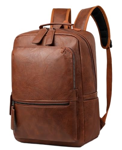 CYLYWJD Bolsa unissex de couro PU para laptop, bolsa de trabalho, negócios, caminhada, lazer, dia, universidade (grande, marrom 2)