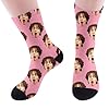 Chaussettes Personnalisées Photo Visage Chaussette Personnalisable pour Hommes et Femmes, Cadeau Original pour Fête des Pères, Saint-Valentin ou Anniversaire