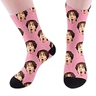 Chaussettes Personnalisées Photo Visage Chaussette Personnalisable pour Hommes et Femmes, Cadeau Original pour Fête des Pères, Saint-Valentin ou Anniversaire