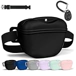 Aomig Silicone Premium Dog Treat Pouch - Magnetic Closure, Portable Dog Food Bag for Walking & Training (Black)