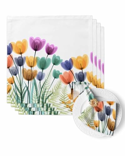 Servilletas de Tela Pack x4, 20x20 in, Blanco, Poliéster miniatura 1