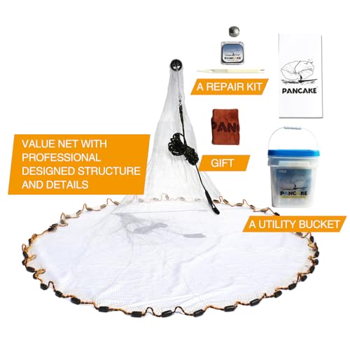 BasicGear® Pancake® Cast Net, 4ft Radius, 3/8 Mesh, 0.75lb Protected - image 2